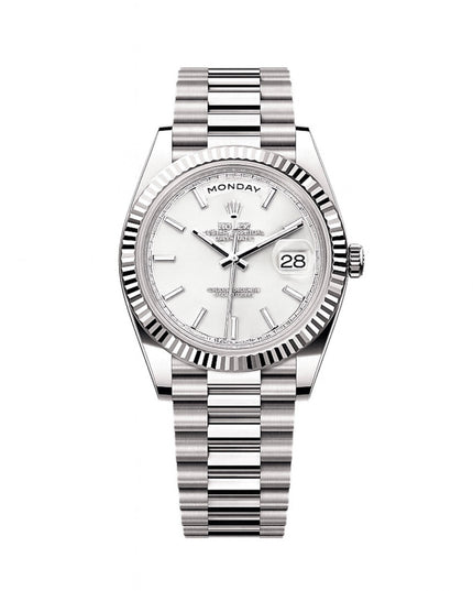 ROLEX DAY DATE PLATEADO - FONDO BLANCO