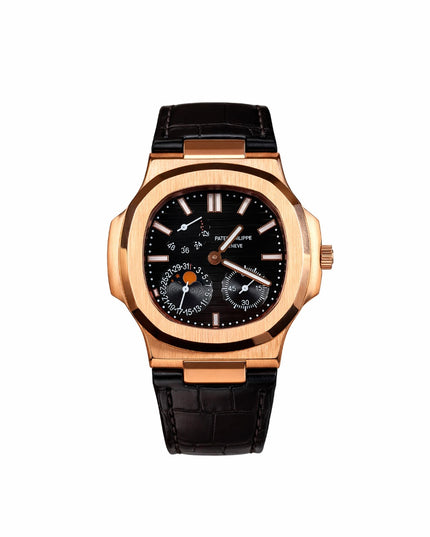 PATEK PHILIPPE NAUTILUS MOON PHASE ROSE GOLD CORREA CUERO