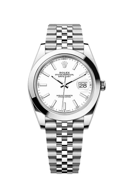 ROLEX DATEJUST PLATEADO - FONDO BLANCO
