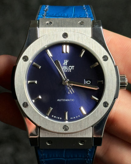 HUBLOT CLASSIC TITANIUM FUSION BLUE DIAL