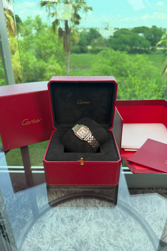 CARTIER PANTHERE PLATEADO DORADO ROSA