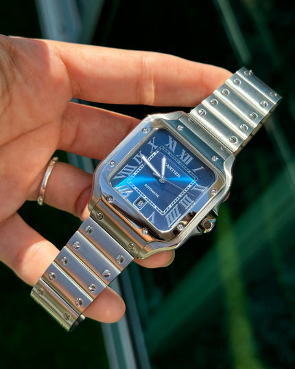 CARTIER SANTOS FONDO AZUL